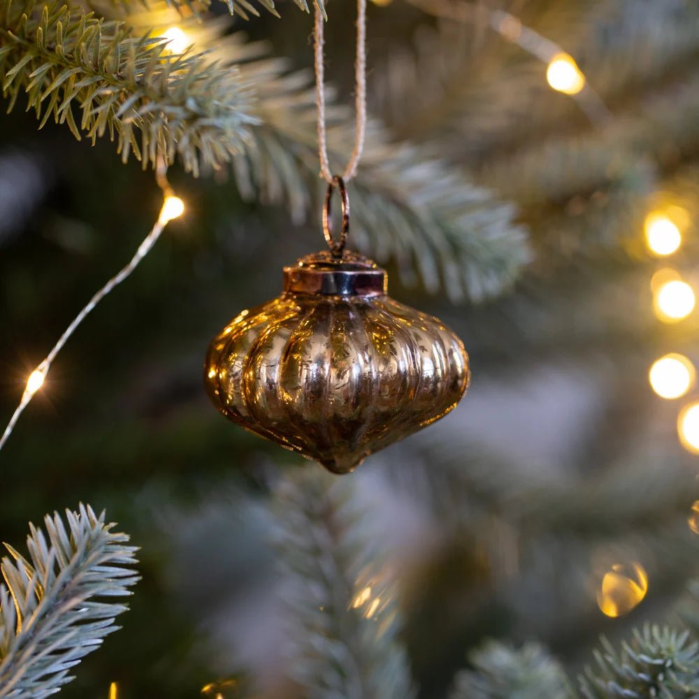 Small Antique Gold Pumpkin Decoration - C20721 - Uneeka