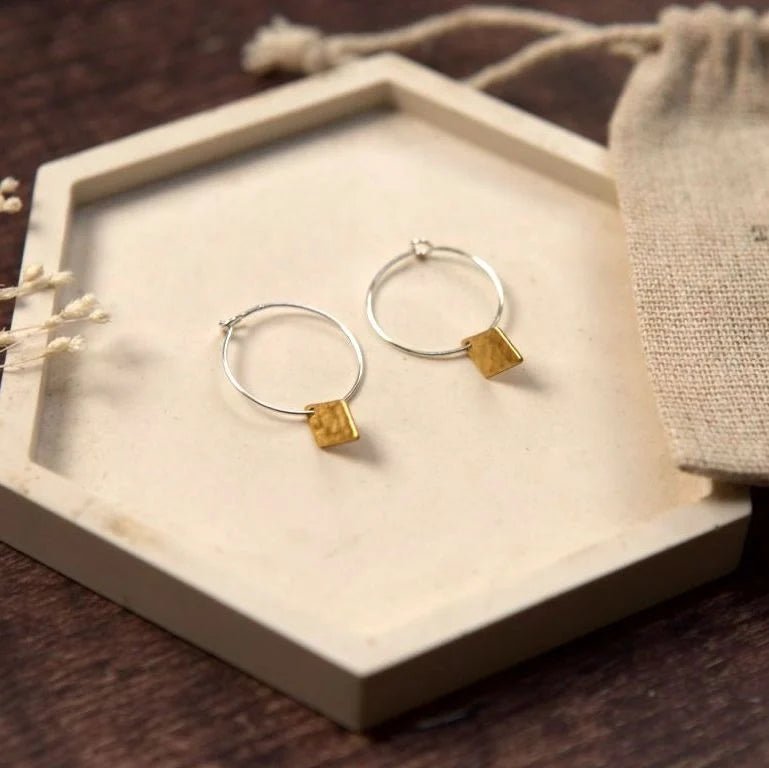 Small Assorted Shape Brass Earrings - SB001 - Uneeka