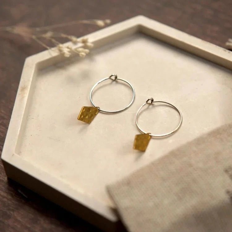 Small Assorted Shape Brass Earrings - SB003 - Uneeka