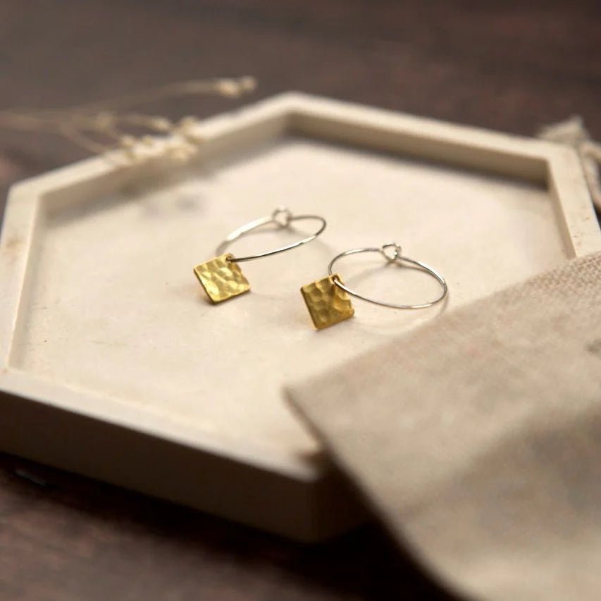 Small Assorted Shape Brass Earrings - SB007 - Uneeka