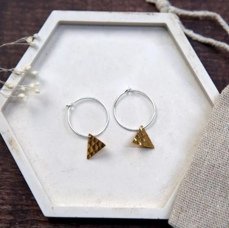 Small Assorted Shape Brass Earrings - SB009 - Uneeka