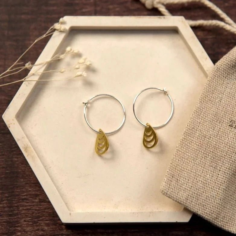Small Assorted Shape Brass Earrings - SB015 - Uneeka