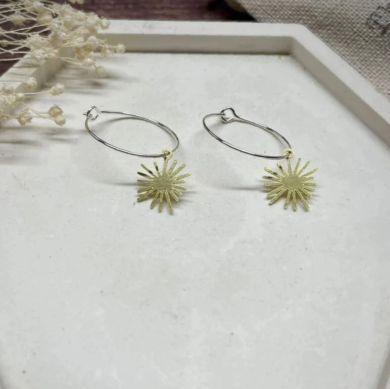 Small Assorted Shape Brass Earrings - Small - Brass - Suns - Uneeka