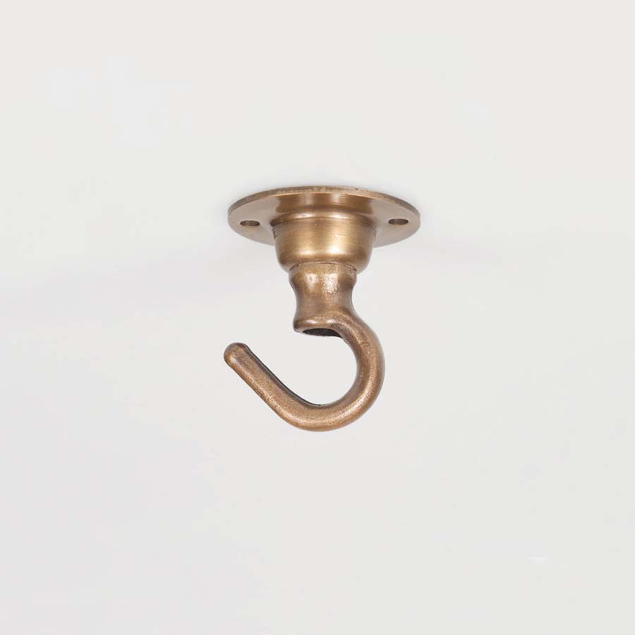 Small Brass Ceiling Hooks - HOOKSMALL.ANTBRASS - Uneeka