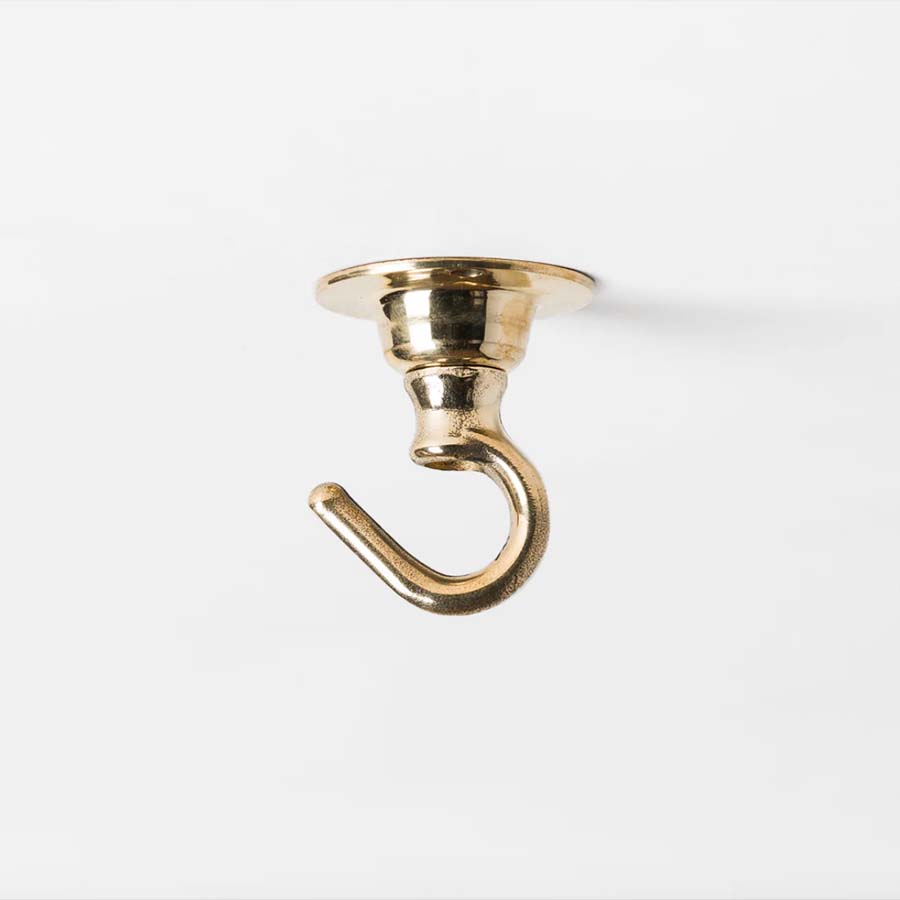 Small Brass Ceiling Hooks - HOOKSMALL.BRASS - Uneeka