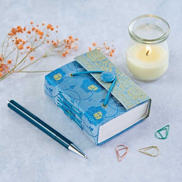 Small Bright Colour Sari Journal - SNB5 - BL - Uneeka
