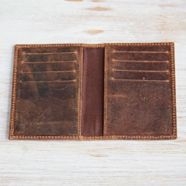 Small Buffalo Leather Leather Card Holder - HIBSCCC - BK - Uneeka