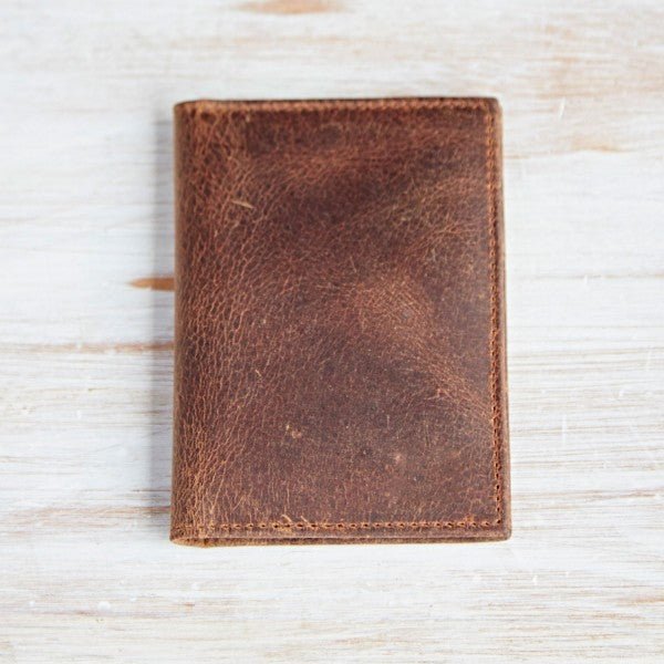 Small Buffalo Leather Leather Card Holder - HIBSCCC - BR - Uneeka