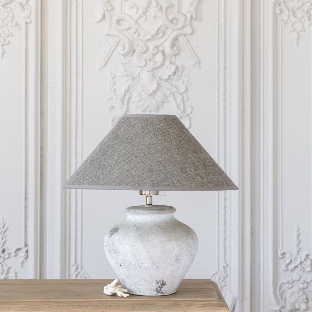 Small Ceramic Lamp with Grey Shade - YH6108 - Uneeka