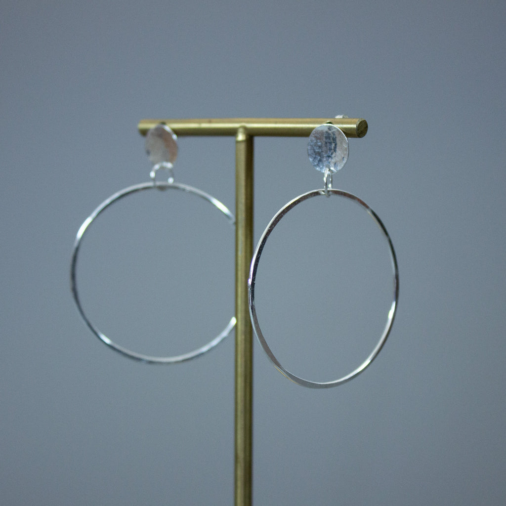 Small Disc With Big Hoop Earrings - Ellie's Pick - SDBHSE001 - Uneeka