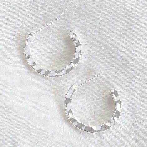 Small Hammered Hoop Earrings - 33139 - Uneeka