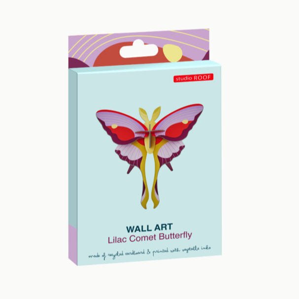 Small Lilac Comet Butterfly Cardboard Model - IMA91 - Uneeka