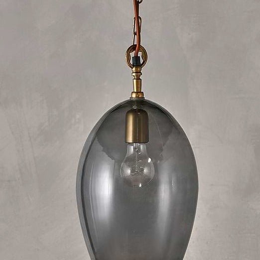 Small Otoro Oval Smoke Glass Pendant Lamp - OT1701 - Uneeka