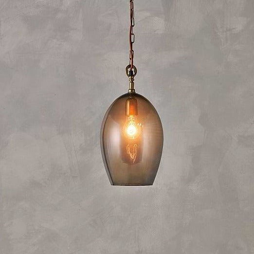 Small Otoro Oval Smoke Glass Pendant Lamp - OT1701 - Uneeka