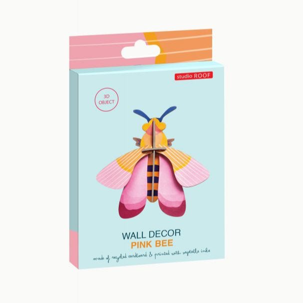 Small Pink Bee Cardboard Model - IMA54 - Uneeka