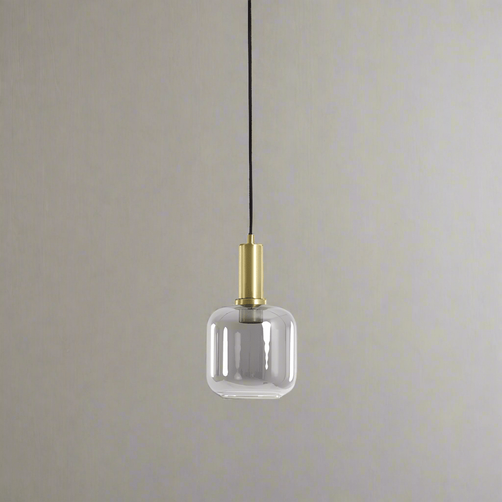 Smoked Glass Brass Hanging Lamp* - 2950384 - Uneeka