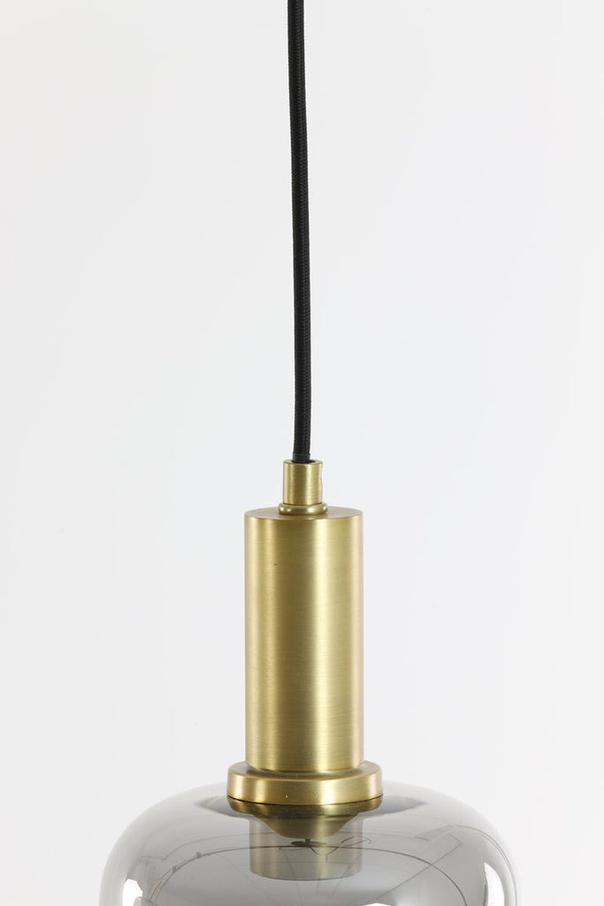 Smoked Glass Brass Hanging Lamp* - 2950384 - Uneeka