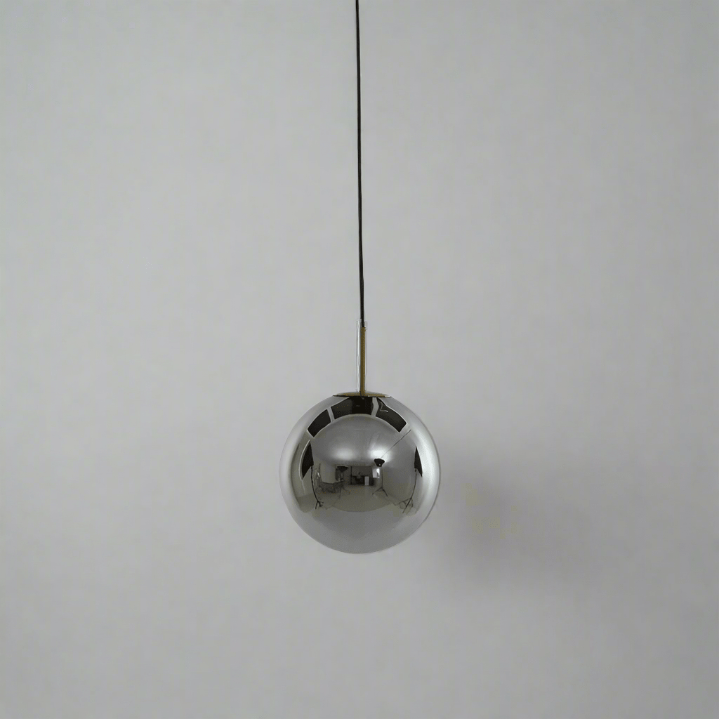 Smoked Glass Globe Hanging Lamp - 2958765 - Uneeka