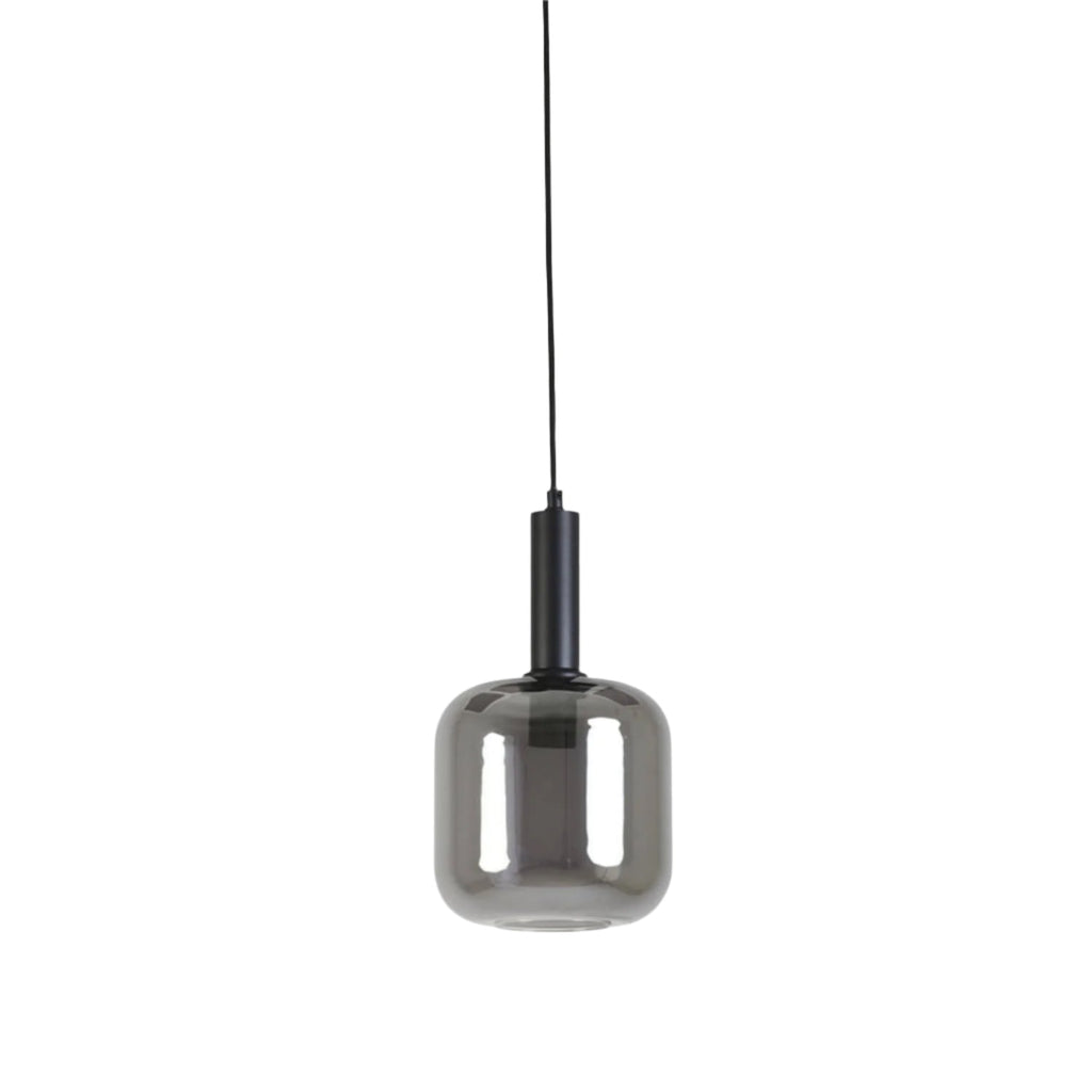 Smoked Grey Glass Rounded Hanging Lamp - 2950265 - Uneeka