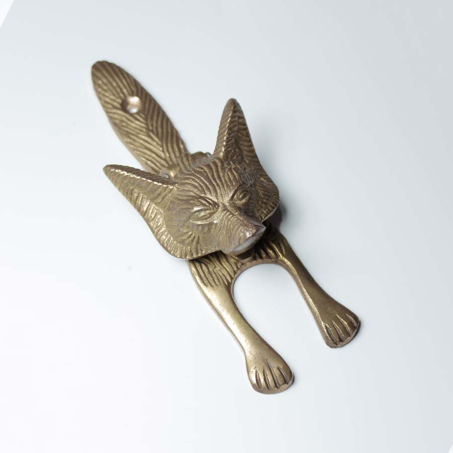 Solid Brass Fox Door Knocker - 01.357.SB.FOX - Uneeka