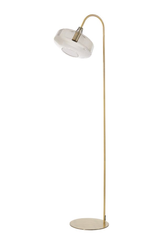 Solna Antique Bronze & Smoked Glass Floor Lamp - 1881112 - Uneeka