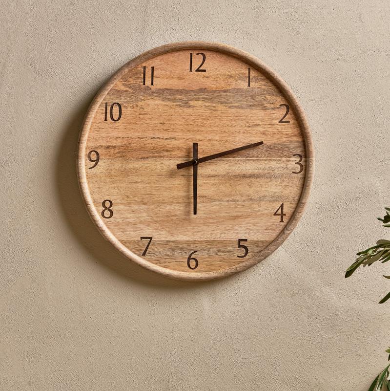 Som Natural Mango Wood Wall Clock - SO0301 - Uneeka