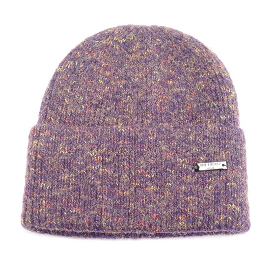 Speckled Block Colour Chunky Beanie Hat - 0.D013 - PURPLE - Uneeka