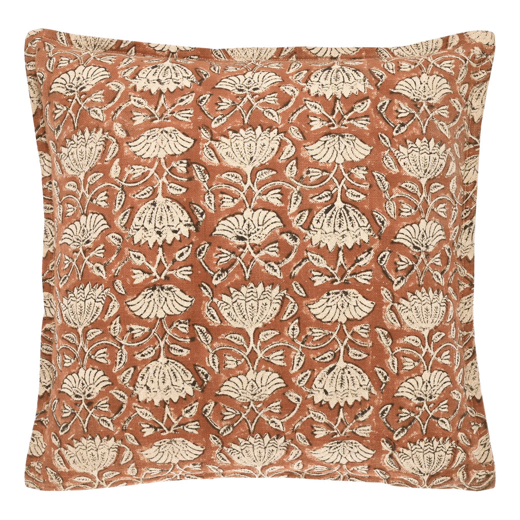 Spice Coloured Block Print Cushion - Lucia's Pick - JHMCSP - P - Uneeka