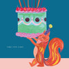 Squirrel With Cake Greetings Card - HCWB443 - Uneeka