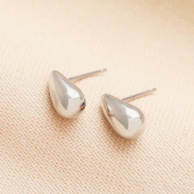 Stainless Steel Mini Teardrop Stud Earrings - 74525 - Uneeka