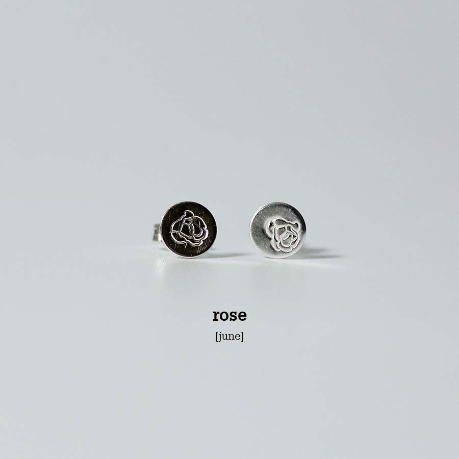 Sterling Silver Birth Flower Mini Studs - BFS006 - Uneeka