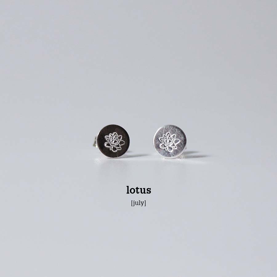 Sterling Silver Birth Flower Mini Studs - BFS007 - Uneeka