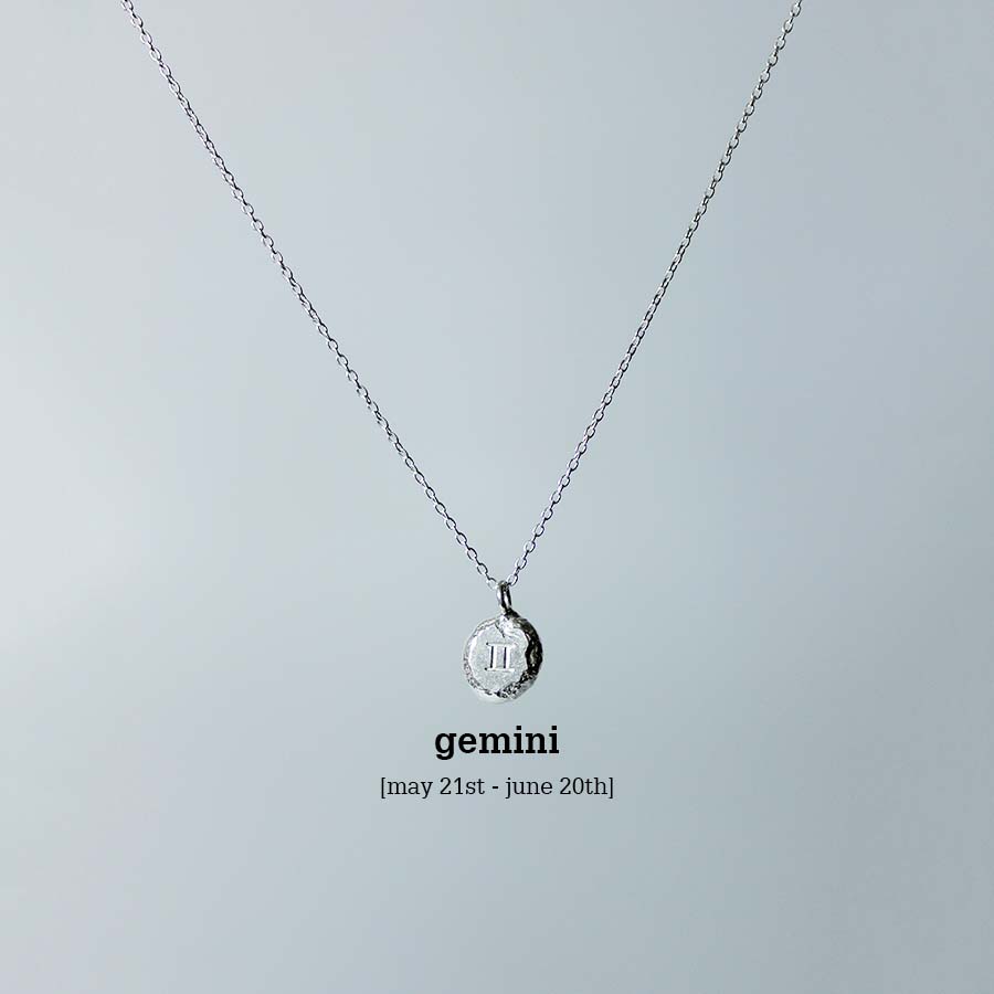 Sterling Silver Horoscope Necklaces - Silver - Horoscope - Necklace - Gemini - Uneeka