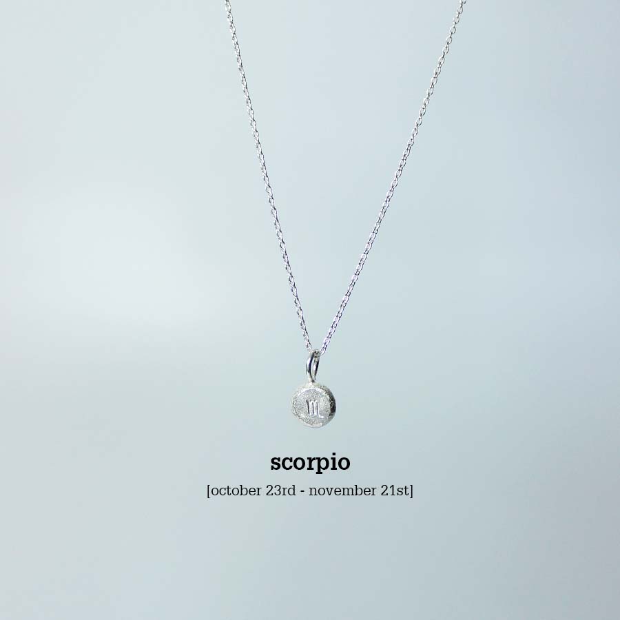 Sterling Silver Horoscope Necklaces - Silver - Horoscope - Necklace - Scorpio - Uneeka