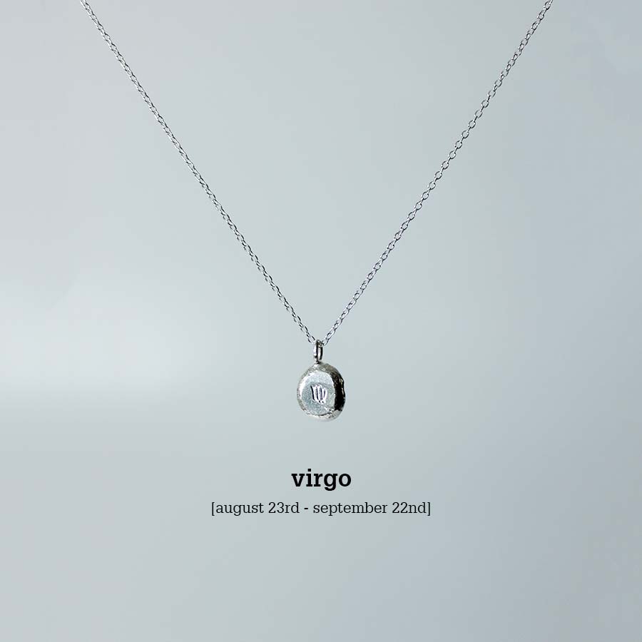 Sterling Silver Horoscope Necklaces - Silver - Horoscope - Necklace - Virgo - Uneeka