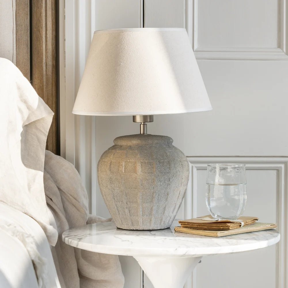 Stoneware Minnie Table Lamp with Cream Shade - YH21202 - Uneeka