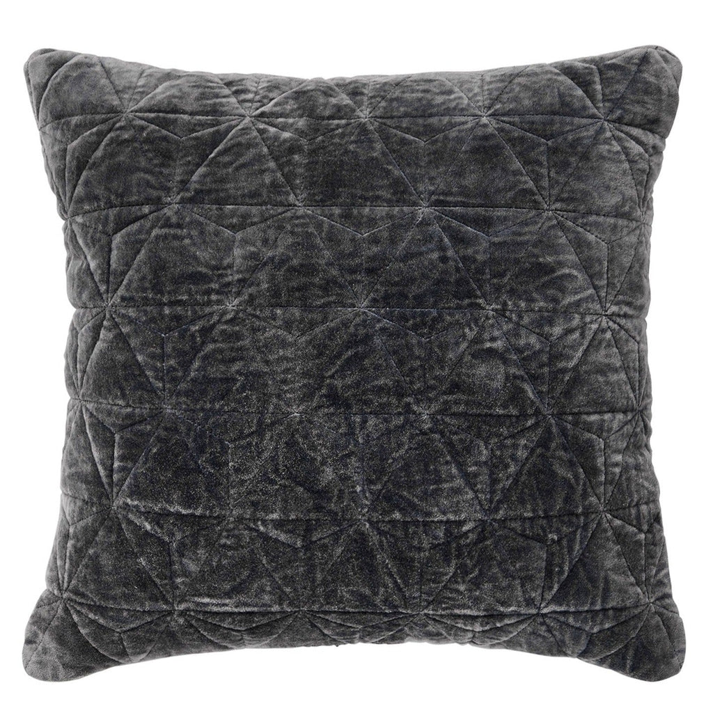 Stonewash Style Velvet Square Cushion - CC402CHA - Uneeka