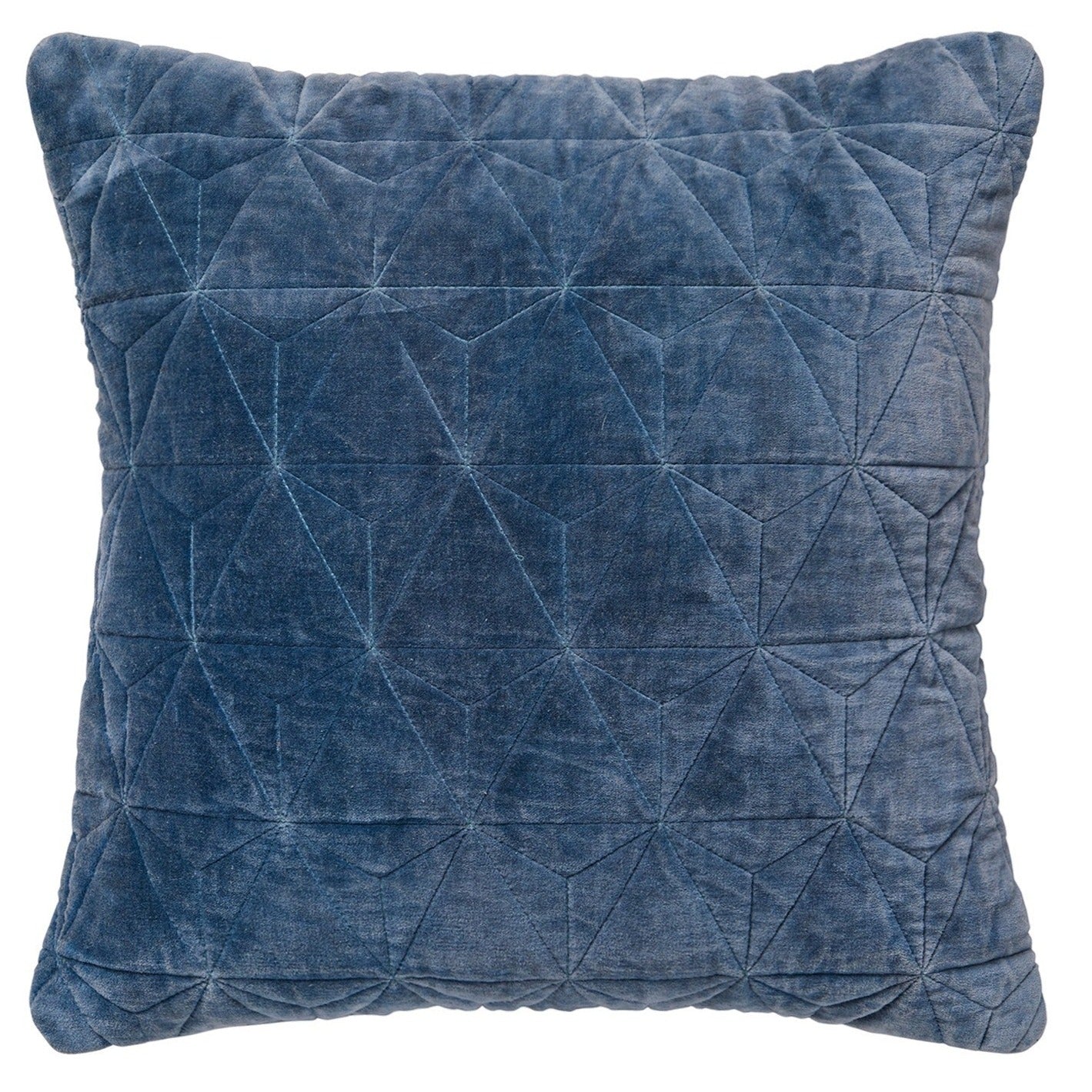 Stonewash Style Velvet Square Cushion - CC402PBL - Uneeka
