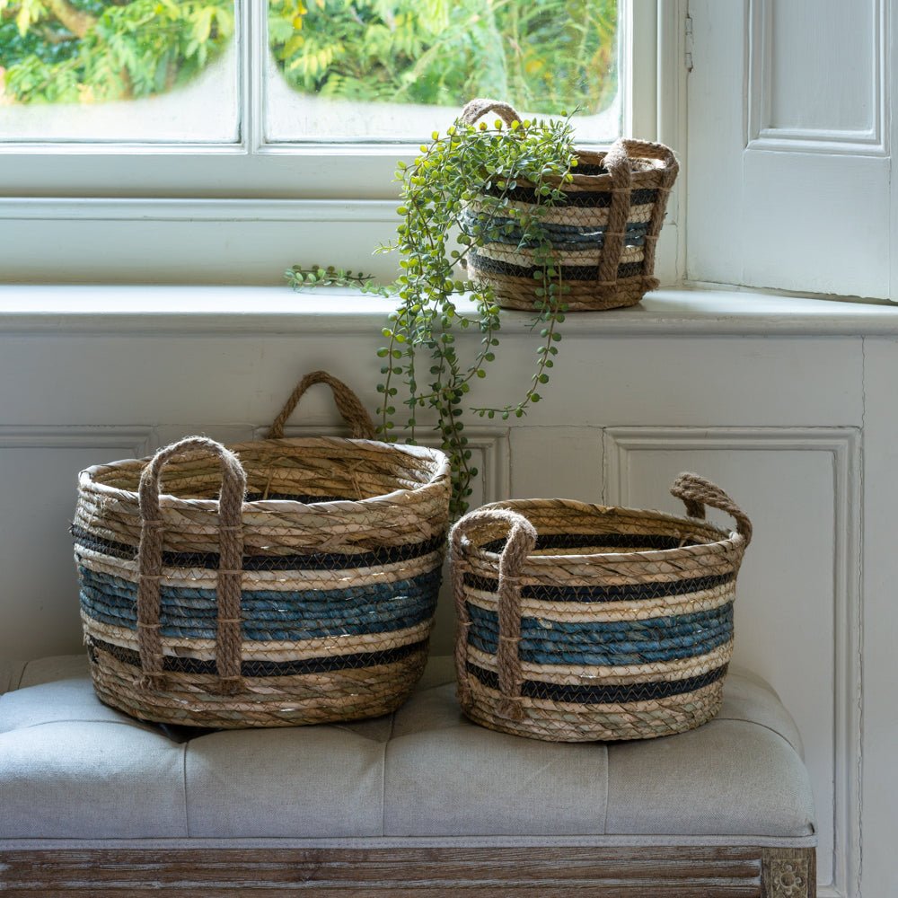 Straw and Corn Basket - LIN21758 - S - Uneeka