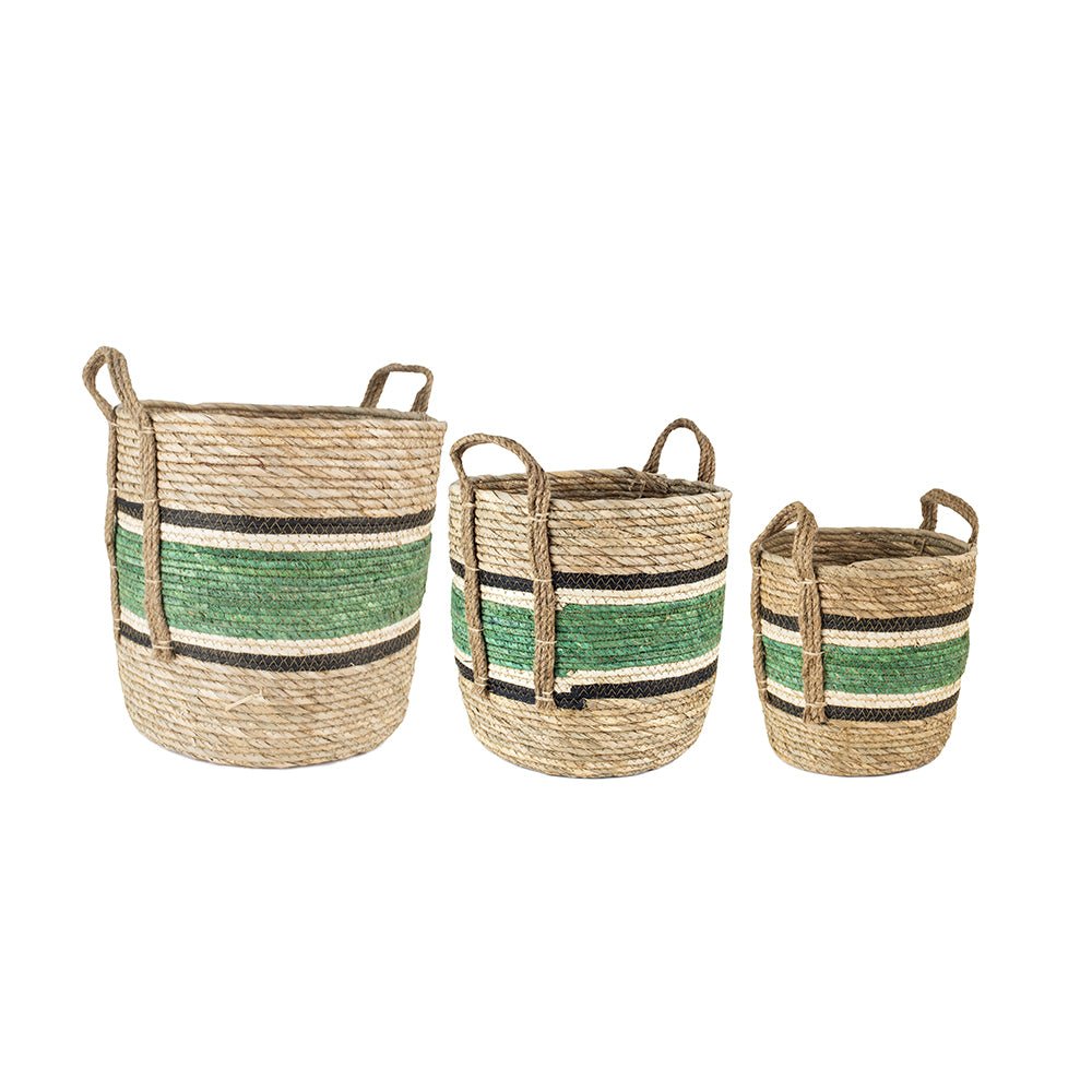 Straw and Corn Basket - LIN22295 - S - Uneeka