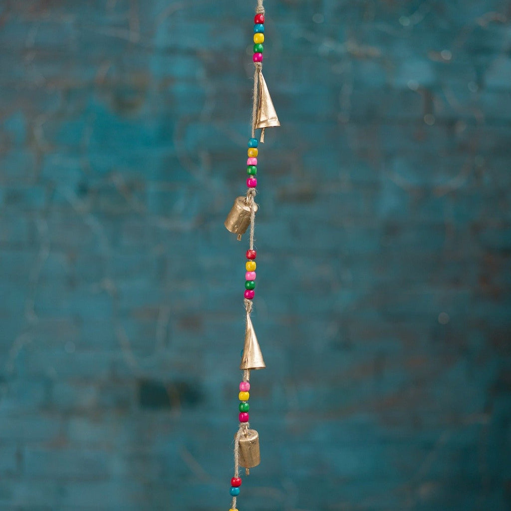 String Of Rainbow Bead Bells Hanging Decoration - STR213 - Uneeka