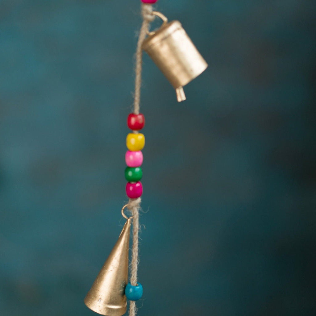 String Of Rainbow Bead Bells Hanging Decoration - STR213 - Uneeka