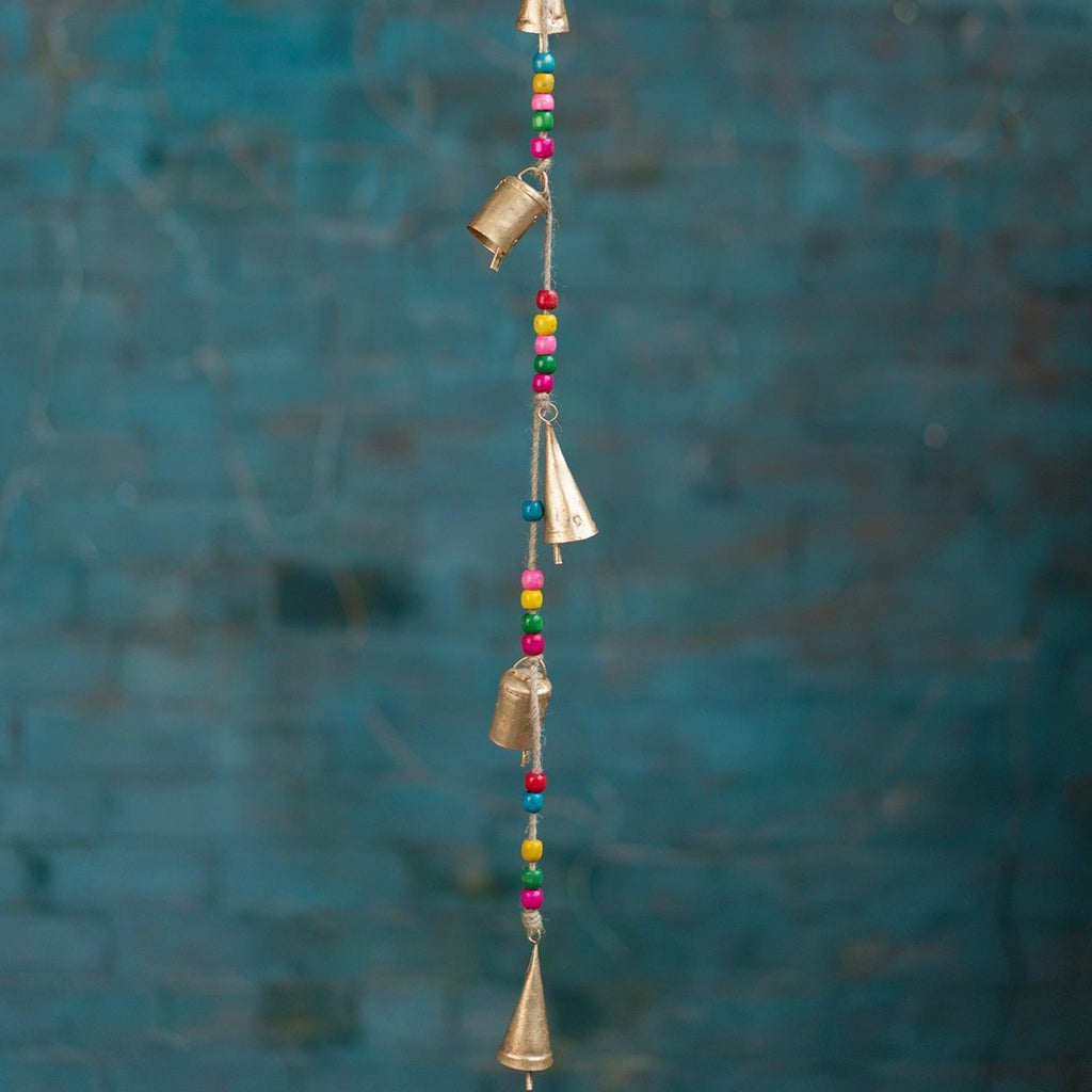 String Of Rainbow Bead Bells Hanging Decoration - STR213 - Uneeka