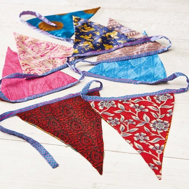 String Of Recycled Sari Bunting - BUN105 - Uneeka
