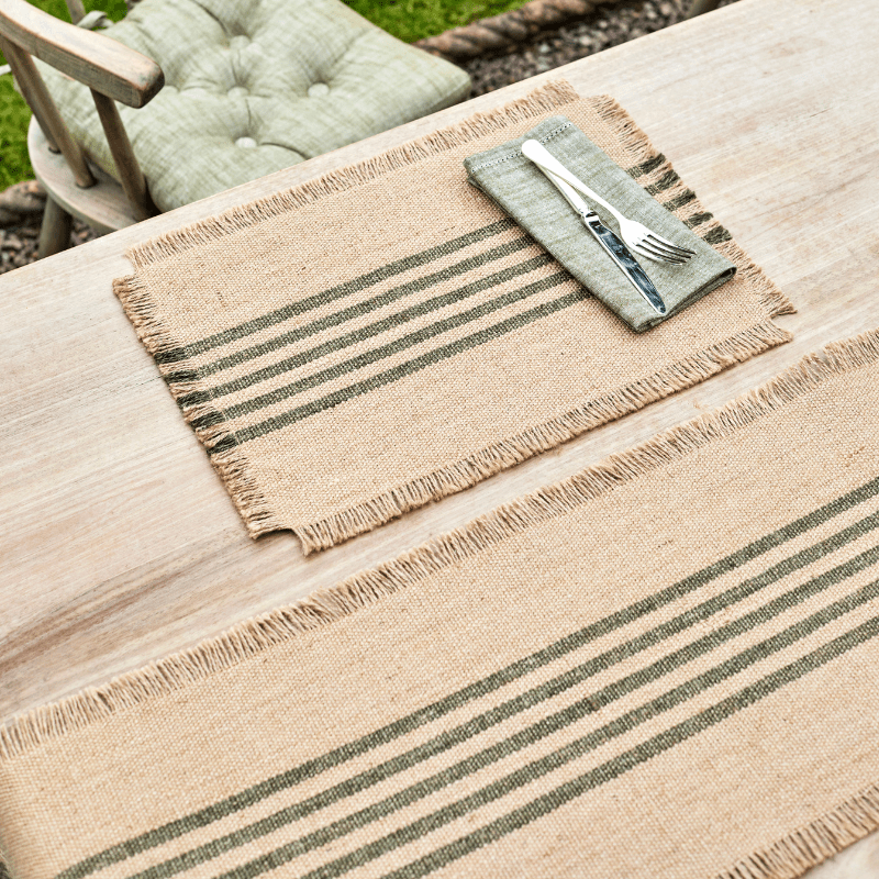 Striped Design Jute Placemat - JSPMM - Uneeka