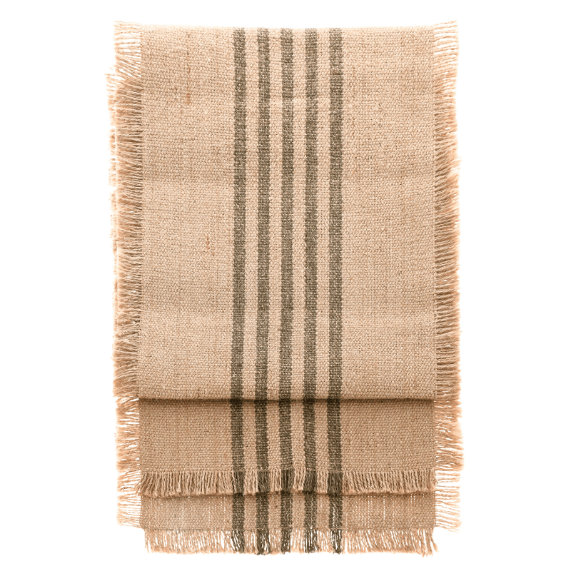 Striped Design Jute Table Runner - JSRM - Uneeka