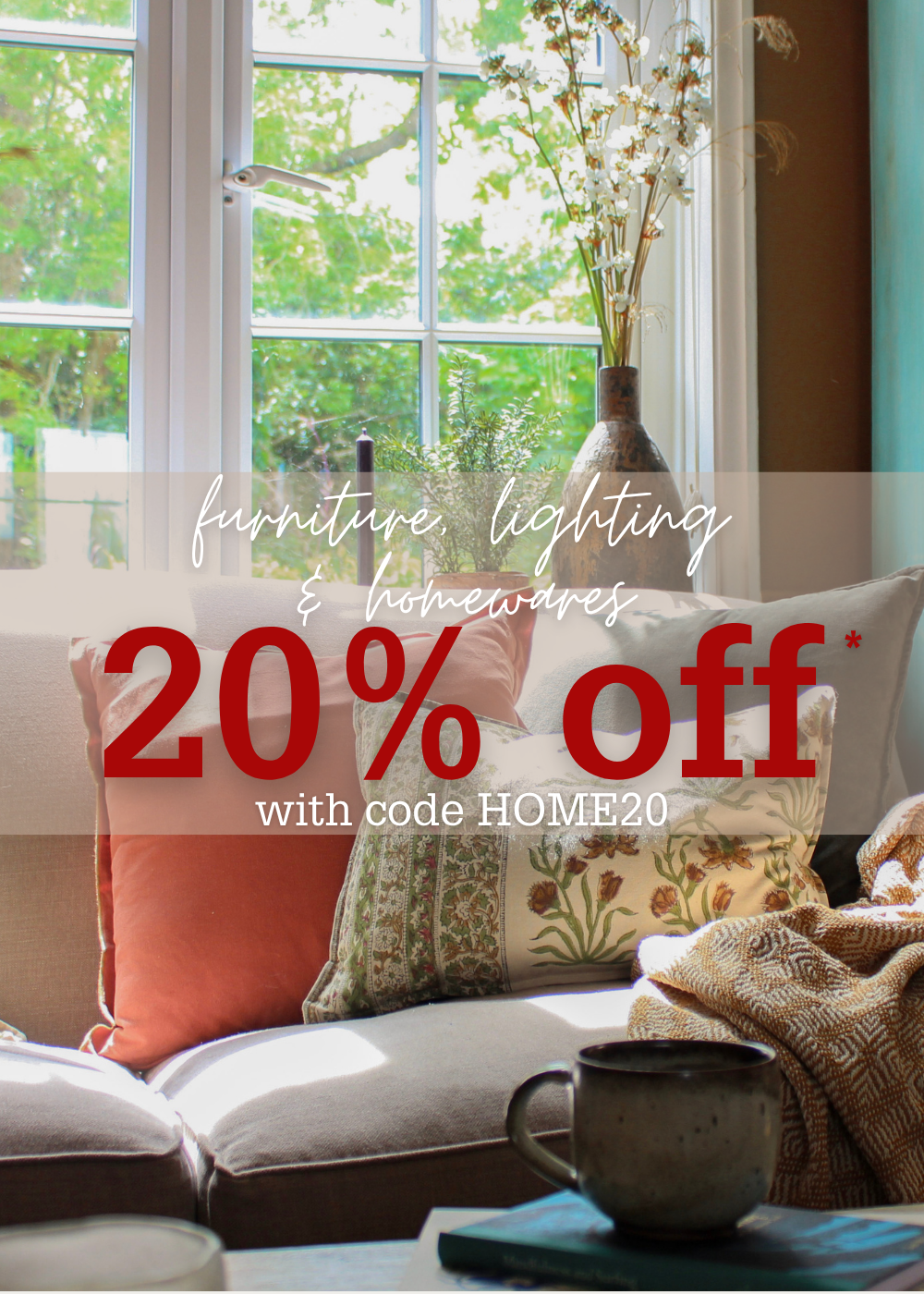 20% off furniture, lighting and homewares with code HOME20