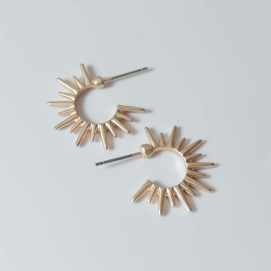 Sun C Shape Earrings - CE - 2304 - MG - Uneeka