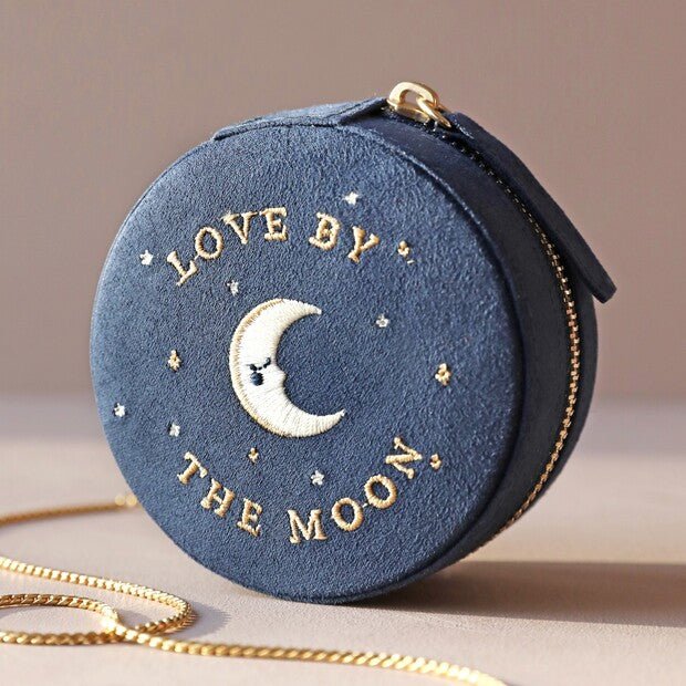 Sun & Moon Embroidered Round Jewellery Case - 65106 - Uneeka