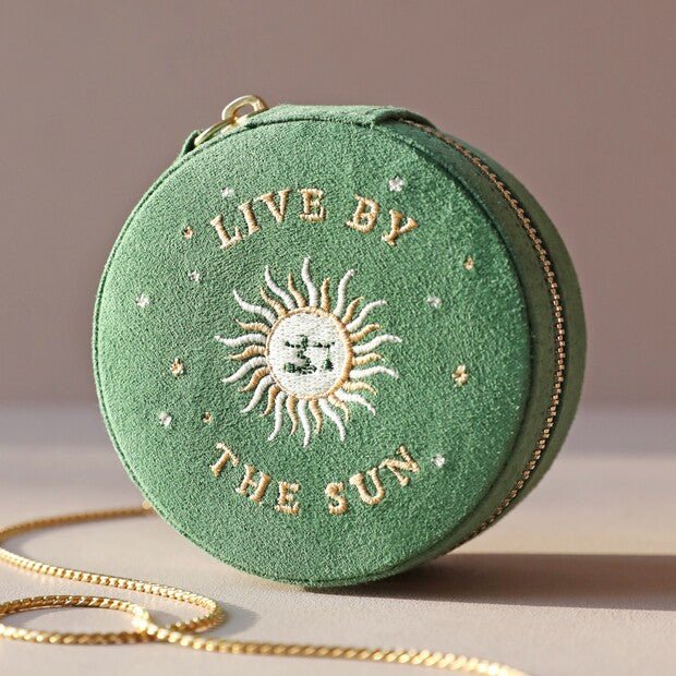 Sun & Moon Embroidered Round Jewellery Case - 65106 - Uneeka